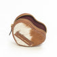 Cupid Coin Pouch In Brown & White Cowhide