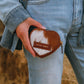 Cupid Coin Pouch In Brown & White Cowhide