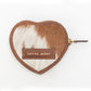 Cupid Coin Pouch In Brown & White Cowhide