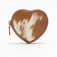 Cupid Coin Pouch In Brown & White Cowhide