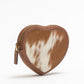 Cupid Coin Pouch In Brown & White Cowhide