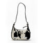 Dannia Medium Purse In Black & White Cowhide