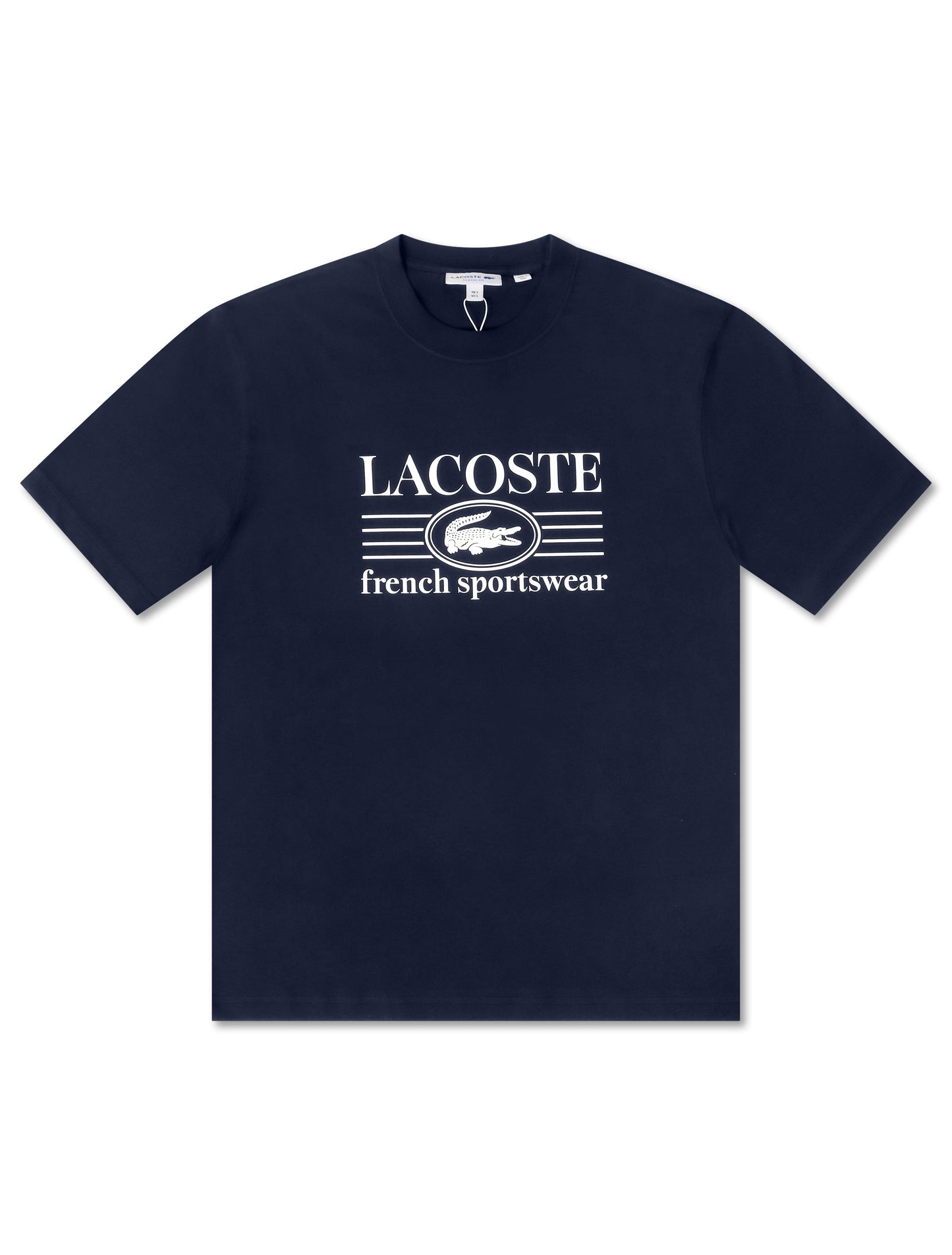 Lacoste Classic Fit Cotton Print Jersey Tee - Navy