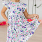Lavender Love Flutter Sleeve Twirl Dress