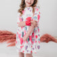 Light Hearted 3/4 Sleeve Pocket Twirl Dress