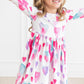 Light Hearted 3/4 Sleeve Pocket Twirl Dress
