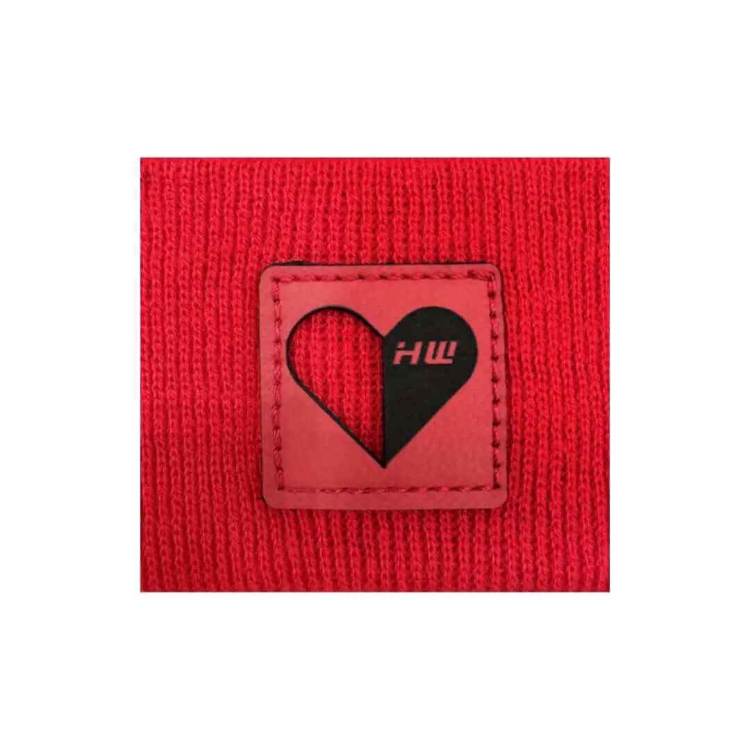 Haakwear Valentine's Day H Stitch Beanie, You Complete Me, Scarlet Red