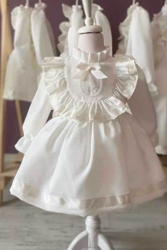 Luna White Long Sleeve Party Dress