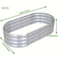 4x2x1FT Galvanized Raised Garden Bed Kit Oval Metal Planter Box
