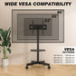 Mobile TV Cart Stand 23-60 Inch Rolling TV Stand w/ Shelf VESA 400x400 88lbs