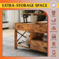 Lift Top Coffee Table w/Hidden Storage Drawer Shelf Retro Wood Living Room Table