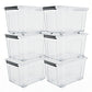 72/97QT Storage Box with Wheels & Lid – Stackable Heavy Duty Organizer 4-6-Pack