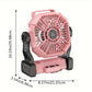 10400mAh 13hrs Rechargeable Automatic Oscillating Camping Fan with LED and Hook