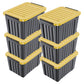 72/97QT Storage Box with Wheels & Lid – Stackable Heavy Duty Organizer 4-6-Pack