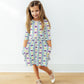Mardi Gras 3/4 Sleeve Pocket Twirl Dress