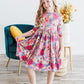 Mauve What's Up Buttercup 3/4 Sleeve Pocket Twirl Dress