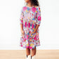 Mauve What's Up Buttercup 3/4 Sleeve Pocket Twirl Dress