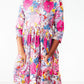 Mauve What's Up Buttercup 3/4 Sleeve Pocket Twirl Dress