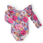 Mauve What's Up Buttercup L/S Flutter Sleeve Leotard