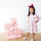 Merry Mistletoe 3/4 Sleeve Ruffle Twirl Dress