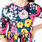Midnight Floral 3/4 Sleeve Pocket Twirl Dress