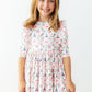 Mila in Paris 3/4 Sleeve Ruffle Twirl Dress