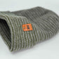 HAAKWEAR H-Stitch Contrast Cuffed Beanie – Gray/Green | Made in USA | Trending Designer Winter Hat 2025
