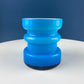 Set of 2 Modern Aqua Blue Geometrical Vases Ornamental Art Glass. Home Office or Retail Decor. Interior Design Ideas. Gift for Him or Her.