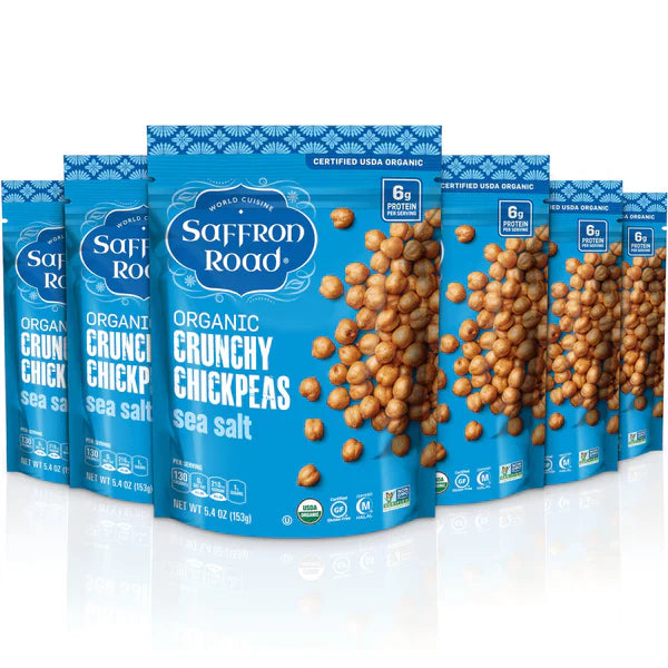 Saffron Road Crispy Sea Salt Chickpeas, 5.4 oz, Pack of 6