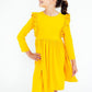 Mustard L/S Ruffle Twirl Dress