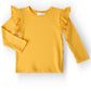Mustard L/S Ruffle Tee