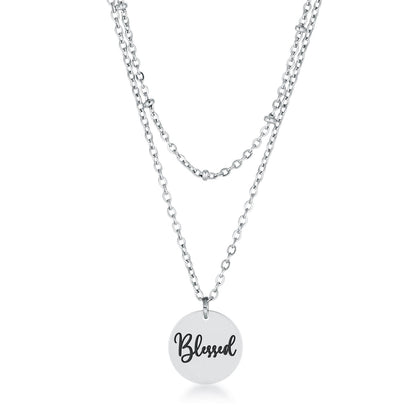 Avera Delicate Silver Plated Necklace Blessed Pendant