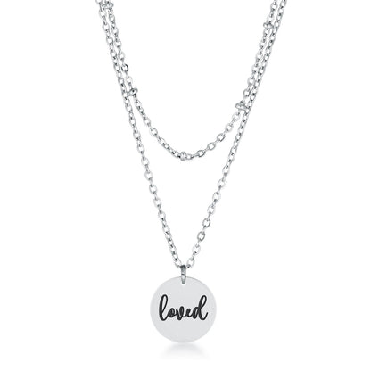 Avera Delicate Silver Plated Necklace Loved Pendant