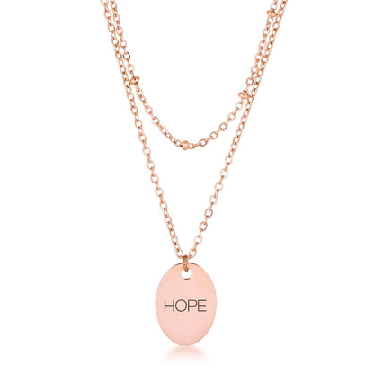 Avera Double Chain Hope Necklace In Rose Gold
