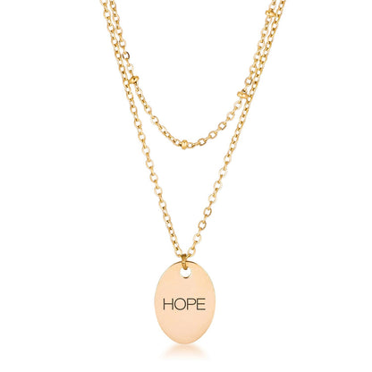 Avera Double Chain Hope Necklace In Radiant Gold