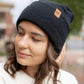 HAAKWEAR H-Stitch Cuffed Beanie - NEW Designed and Made in USA (Patented Design) - Charcoal Black