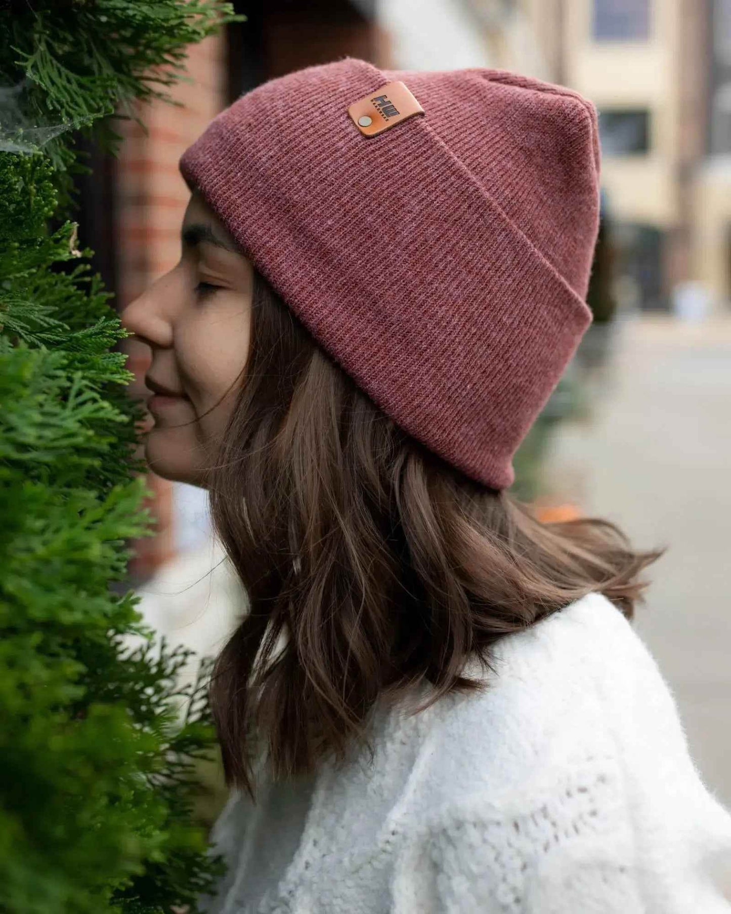 HAAKWEAR H-Stitch Cuffed Beanie - NEW Designed and Made in USA (Patented Design) - Rusty Burgundy