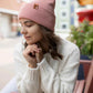 HAAKWEAR H-Stitch Cuffed Beanie - NEW Designed and Made in USA (Patented Design) - Pearl Pink