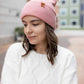 HAAKWEAR H-Stitch Cuffed Beanie - NEW Designed and Made in USA (Patented Design) - Pearl Pink