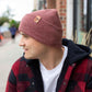 HAAKWEAR H-Stitch Cuffed Beanie - NEW Designed and Made in USA (Patented Design) - Rusty Burgundy