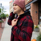 HAAKWEAR H-Stitch Cuffed Beanie - NEW Designed and Made in USA (Patented Design) - Rusty Burgundy
