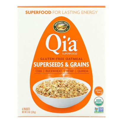Nature's Path Organic Qi'a Superfood Hot Oatmeal, Superseeds & Grains, 8 oz, Pack of 6