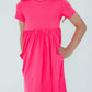 Neon Pink S/S Pocket Twirl Dress