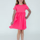 Neon Pink S/S Pocket Twirl Dress