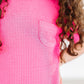 Neon Pink Scrunchy Pocket Tee