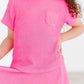 Neon Pink Scrunchy Pocket Tee
