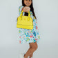 Neon Yellow Glitter Girl's Crossbody Purse