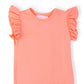 Neon Coral S/S Ruffle Tee