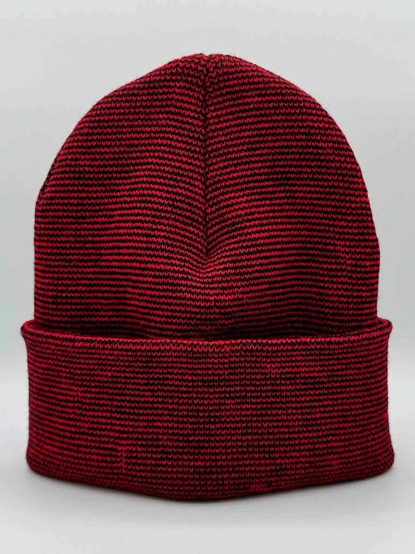 New York, Classic Cuffed Knit Beanie, Black and Red Fusion