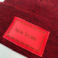 New York, Classic Cuffed Knit Beanie, Black and Red Fusion